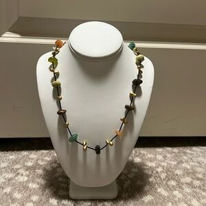 Italian stone and black beaded necklace